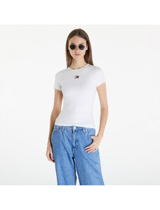 Tommy Hilfiger Dámské tričko Tommy Jeans Slim Badge Rib Short Sleeve Tee White