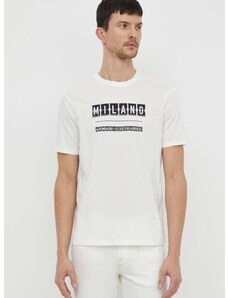 Bavlnené tričko Armani Exchange pánske, biela farba, s potlačou, 3DZTHE ZJH4Z