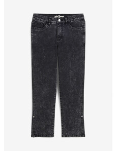 bonprix Strečové džínsy, rovné, Mid Waist, cropped, farba čierna
