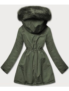 MHM Teplá dámska obojstranná zimná bunda v khaki farbe (W610BIG)