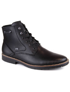 Rieker M RKR624 čierne vlnené zateplené kožené nepremokavé topánky