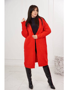 K-Fashion Sveter s kapucňou červený