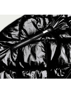 Libland Lesklá čierna vesta s kapucňou (7005BIG)