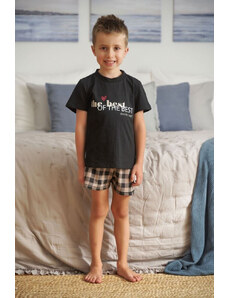 DN Nightwear Detské pyžamo Najlepšie čierne s nápisom