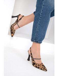 SOHO Klasické dámske topánky Leopard na podpätku