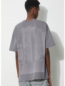 Bavlnené tričko A-COLD-WALL* Discourse T-Shirt pánske, šedá farba, s potlačou, ACWMTS187