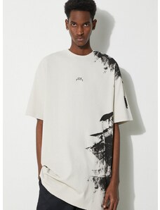 Bavlnené tričko A-COLD-WALL* Brushstroke T-Shirt pánske, béžová farba, s potlačou, ACWMTS188