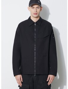 Bavlnená bunda A-COLD-WALL* Zip Overshirt čierna farba, prechodná, oversize, ACWMSH138A