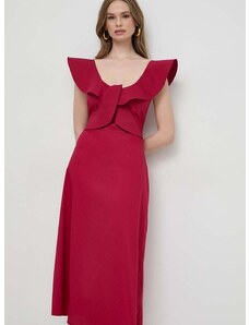 Šaty Liviana Conti ružová farba,midi,áčkový strih,L4SK41