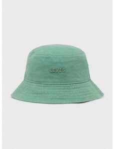 Bavlnený klobúk Levi's zelená farba, bavlnený