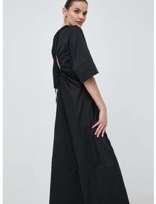 Šaty Liviana Conti čierna farba,maxi,áčkový strih,L4SK37