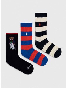 Ponožky Polo Ralph Lauren 3-pak dámske,čierna farba,455942344