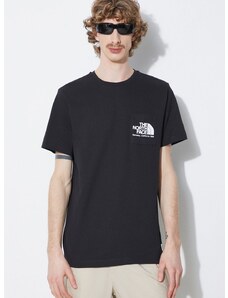 Bavlnené tričko The North Face M Berkeley California Pocket S/S Tee pánske, čierna farba, s potlačou, NF0A87U2JK31