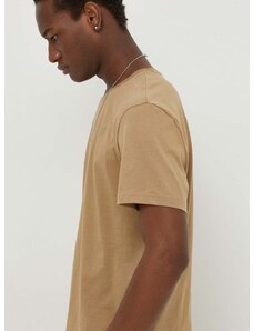 Bavlnené tričko G-Star Raw pánsky, béžová farba, jednofarebný