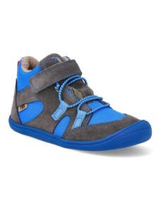 Barefoot zimné detské členkové topánky Koel - Beau Wool Turquoise tyrkysová