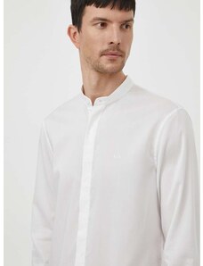 Košeľa Armani Exchange pánska, biela farba, regular, so stojačikom, 3DZC19 ZN4CZ