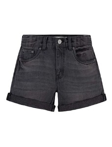 Detské rifľové krátke nohavice Levi's šedá farba, jednofarebné, nastaviteľný pás