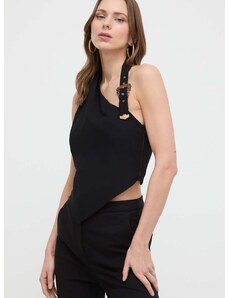 Blúzka Versace Jeans Couture dámska, čierna farba, jednofarebná, 76HAM224 N0302