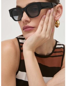 Slnečné okuliare Alexander McQueen dámske, čierna farba, AM0420S