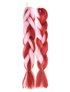 Kanekalon - farebné copíky - ružovo červená MB4
