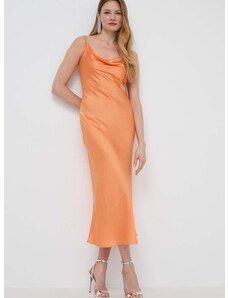 Šaty Guess AKILINA oranžová farba, maxi, rovný strih, W3GK85 WD8G2