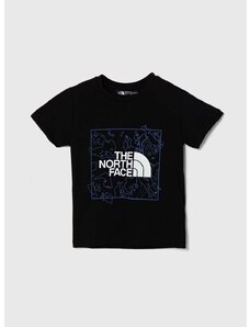 Detské bavlnené tričko The North Face NEW GRAPHIC TEE čierna farba, s potlačou