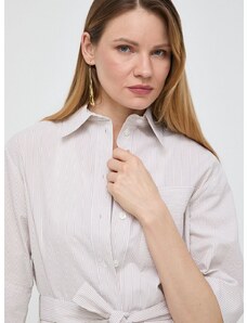 Bavlnená košeľa Max Mara Leisure dámska,béžová farba,voľný strih,s klasickým golierom,2416191028600