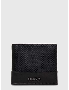 Kožená peňaženka HUGO pánsky, čierna farba, 50517392