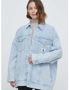Rifľová bunda Calvin Klein Jeans dámska, prechodná, oversize, J20J222791