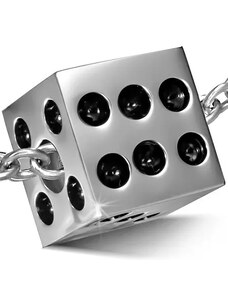 Šperky Eshop - Oceľový prívesok - lesklá hracia kocka AA28.06