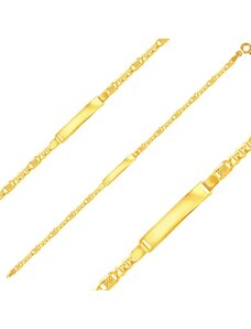Šperky Eshop - Náramok zo žltého 14K zlata - oválne očká s tyčinkou, článok s obdlžníkom GG25.29
