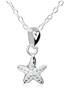 Šperky Eshop - Náhrdelník zo striebra 925, hviezda s ozdobnými gravírovanými guličkami SP18.07