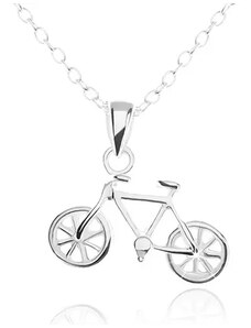 Šperky Eshop - Strieborný náhrdelník 925, detailne vyrezávaný prívesok bicykla SP08.19