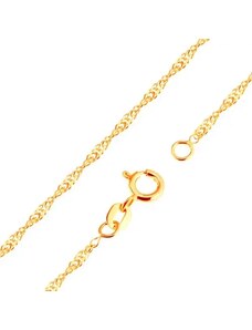 Šperky Eshop - Zlatá retiazka 375 - špirála z lesklých plochých oválnych očiek, 500 mm GG172.04