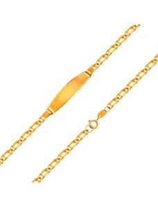 Šperky Eshop - Náramok s platničkou zo žltého 18K zlata - retiazka zo zdvojených očiek, 160 mm S2GG204.23