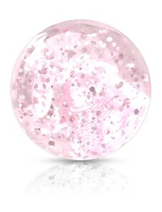 Šperky Eshop - Plastová priehľadná gulička na piercing s ružovými flitrami, 5 mm, sada 10 ks PC01.14