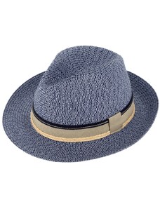 Fiebig - Headwear since 1903 Letné modrý fedora klobúk od Fiebig - Traveller Toyo Melange