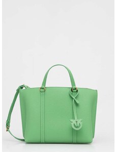 Kožená kabelka Pinko zelená farba, 102833.A1LF