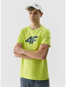 4F Chlapčenské tričko s potlačou z organickej bavlny - žlté