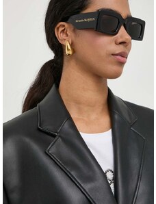 Slnečné okuliare Alexander McQueen dámske, čierna farba, AM0433S