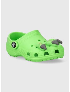 Detské šľapky Crocs CLASSIC IAM DINOSAUR CLOG zelená farba