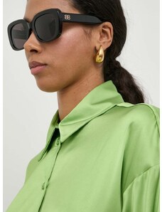 Slnečné okuliare Balenciaga dámske, čierna farba, BB0295SK