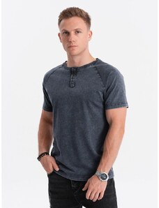 Ombre Clothing Granátové tričko na gombíky V2 S1757