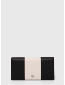 Kožená peňaženka Lauren Ralph Lauren dámsky,čierna farba,432935353