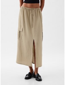 GAP Linen midi skirt utility - Women's