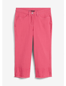 bonprix Capri džínsy s výšivkou, farba ružová, rozm. 54