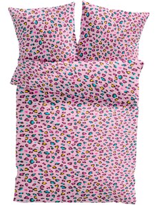 bonprix Posteľná bielizeň s bodkami, farba ružová, rozm. 1x 80/80 cm, 1x 135/200 cm