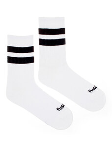 Fusakle Ponožky Šport pásik biele