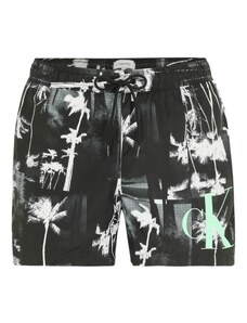 Calvin Klein Swimwear Plavecké šortky mätová / čierna / biela
