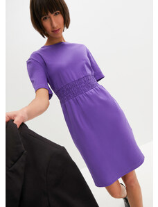 bonprix Džersejové šaty s nariaseným pásom, farba fialová, rozm. 44/46